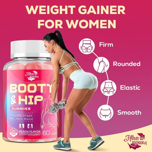 Vista 6 de Gomitas Booty para Mujeres - Gomitas BBL con Péptidos de Colágeno Bovino - Mezcla Herbal con Aguaje, Fenogreco, Kwao Krua, Yam Silvestre, Cardo