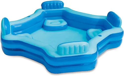 Vista 3 de Piscina familiar cuadrada inflable de lujo, azul, a partir de 6 años, unisex