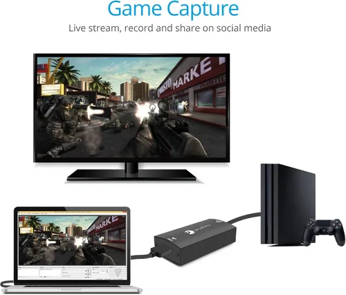Vista 5 de gofanco Prophecy USB 3.0 HDMI Video Capture Card Device Transmite y comparte juego, 1080p 60Hz, consolas de juegos PS4, compatible con TAA