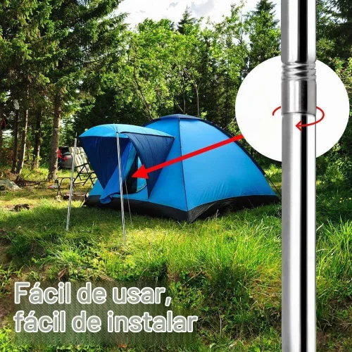 Vista 3 de SANLIKE Bastones de lona de 6.6 pies, juego de 2 postes de lona, postes de repuesto para tiendas, postes telescópicos, postes de toldo, postes