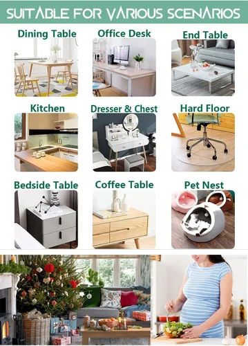 Vista 6 de Protector de mesa de 1.5mm de grosor de PVC impermeable para mesa de café, mesa de comedor, escritorio de oficina, muebles de madera, protector
