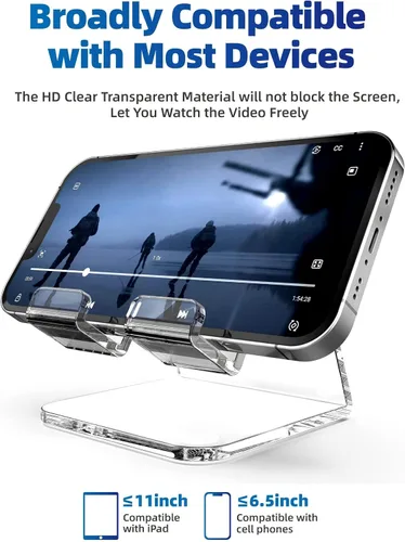 Vista 5 de Soporte acrílico para teléfono celular, soporte para teléfono Transparente