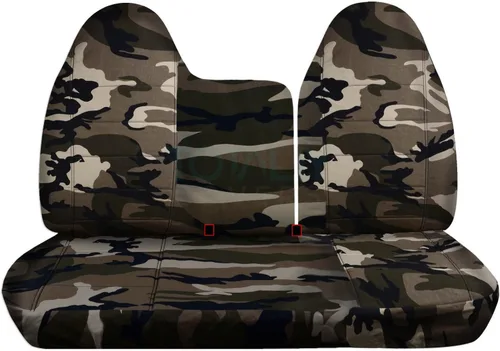 Vista 9 de Totally Covers Compatible con Ford F-150 F-250 1997-1998 Camo Fundas de asiento de camión (banco dividido delantero 40/60) sin reposabrazos/consola
