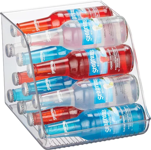 Vista 9 de Organizador de botellas de agua iDesign para refrigerador o despensa - Transparente - Fabricado en EE. UU