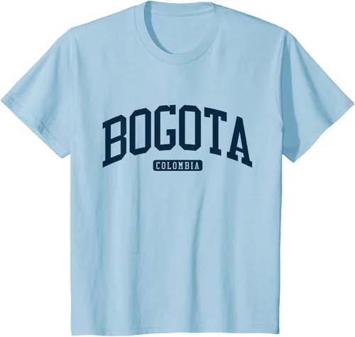 Vista 10 de Bogotá Colombia College University Style Camiseta azul marino, Blanco