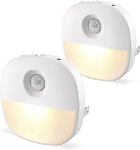 Vista 10 de Lyridz Luz nocturna enchufable con sensor de movimiento y sensor de atardecer a amanecer, luz nocturna blanca fría regulable con brillo ajustable