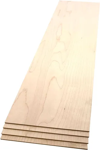 Vista 9 de Tablones de Madera Dura de Arce - Paquete de 2 Madera de Arce Dura para Manualidades de Madera Sin Terminar - 1/4'' (6mm) 100% Madera Dura Pura