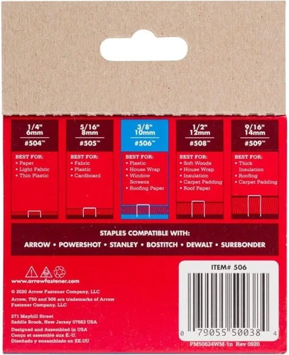Vista 2 de Arrow T50 - Grapa resistente, 3/8 pulgadas, 1250 grapas, paquete de 3