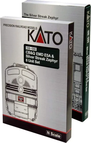 Vista 5 de Productos de Trenes de Modelo Kato USA CB&Q EMD E5A Silver Streak Zephyr Set de 6
