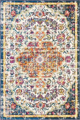 Vista 67 de SAFAVIEH Colección Madison MAD447B - Tapete bohemio con medallón antiguo y elegante, no desprende pelusa, para la sala, dormitorio, comedor