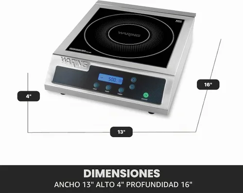 Vista 3 de Waring Cocina de Inducción Comercial de Servicio Pesado Comercial, 120V, 1800W