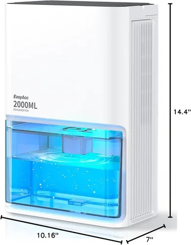 Vista 8 de EasyAcc Deshumidificador pequeño para baño, RV, tanque de 68 onzas Blanco puro