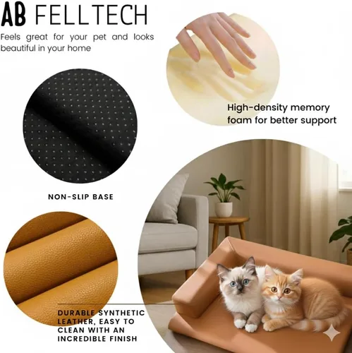 Vista 6 de Cama ortopédica para perros de tamaño pequeño a mediano, sofá lavable en forma de L para mascotas con funda extraíble, sofá de espuma viscoelástica