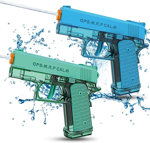 Vista 8 de Paquete de 2 pistolas de agua para niños - Pistola de chorro disparadora empapadora de agua pistola de agua juguetes para niños pequeños, niños