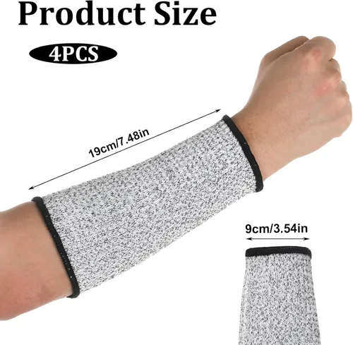 Vista 2 de 2 pares de mangas protectoras resistentes a los cortes, mangas protectoras para brazo de seguridad para mordeduras de perro, resistentes a cortes