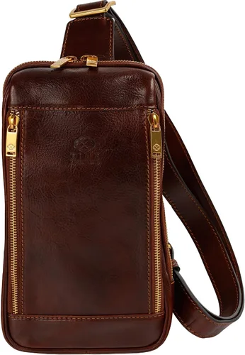 Vista 8 de Time Resistance Bolso bandolera de cuero - Bolso bandolera marrón - Bolso bandolera para hombre y mujer - Mochila de hombro hecha a mano Handmade