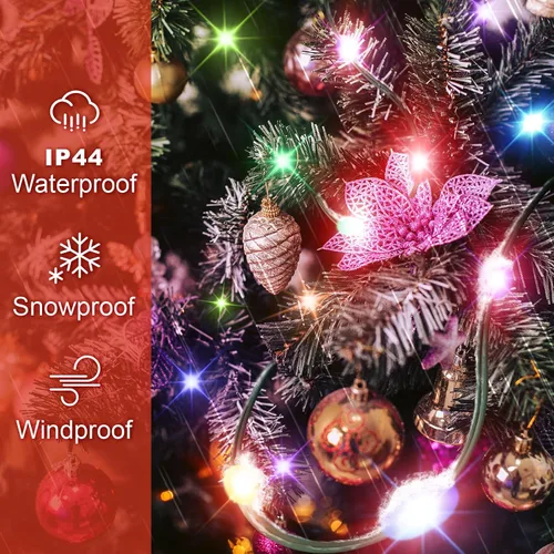 Vista 7 de 12 modos de luces fáciles para árbol de Navidad con anillo para interiores y exteriores, 6.56 pies 12 Lines String 288 LED Timer Dimmable Remote