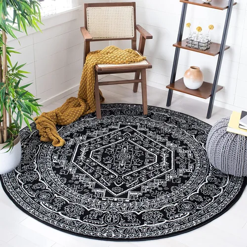Vista 42 de SAFAVIEH ADR108B - Tapete de la colección Adirondack, 2 pies 1 pulgada x 6 pies, marfil y plateado, diseño de medallón oriental, no desprende