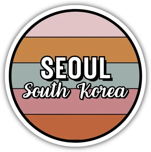 Vista 8 de Seoul South Korea Travel Sticker, 2.5" Multiple Colors, Laptop Water Bottle Planner Journal, Collectible Places I've Been, Luggage Decal (Earth)