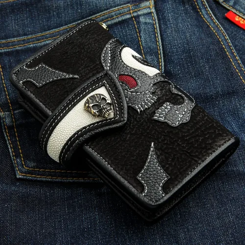 Vista 4 de Cartera de cuero genuino para motocicleta