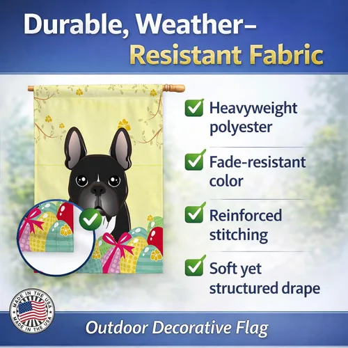 Vista 29 de Caroline's Treasures BB1923GF Bandera decorativa para jardín con diseño de Border Collie, para caza de huevos de Pascua, para jardín, jardín, patio