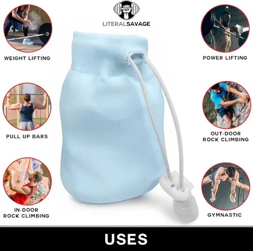 Vista 6 de Bola de tiza recargable, calcetín de tiza para escalada, levantamiento de pesas, gimnasia y entrenamiento, carbonato de magnesio sin desorden