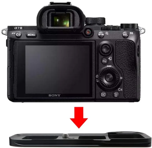 Vista 5 de Hand Grip - Placa base de metal de liberación rápida para Sony A7M3 A7III A7RIII A7R3 A9 con tornillo de 1/4 pulgadas y llave hexagonal, color negro