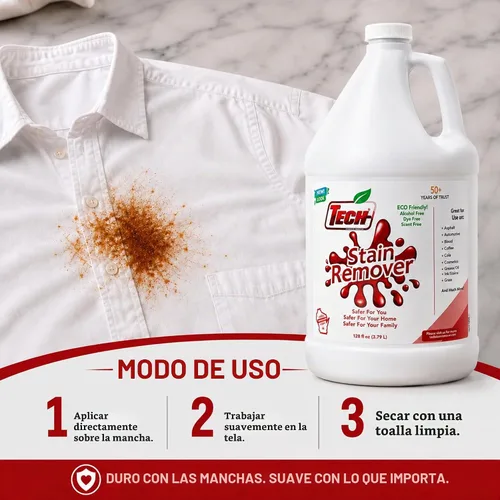 Vista 6 de TECH Quitamanchas de galón, 128oz - Limpiador para alfombras, tapicería