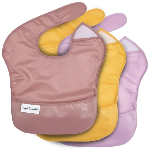 Vista 23 de Tiny Twinkle Baberos Antiderrame para Comer para Bebé Baberos Impermeables y Limpiables para Niños Pequeños con Bolsillo de Recolección Baberos