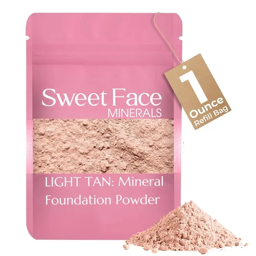 Vista 46 de Sweet Face Minerals - Recambio de polvo de base (BEIGE) (bolsa de 0.42 oz) por Sweet Face Minerals, polvo de maquillaje ligero y mineral suelto