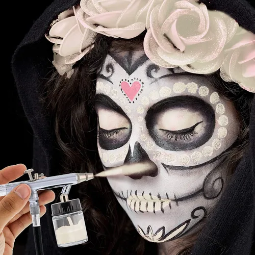 Vista 4 de Custom Body Art Pintura blanca a base de agua de 1 oz para piel, cara Blanco