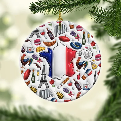 Vista 30 de Lotacy Bandera argentina argentina de Navidad de cerámica 2D impresa adorno con símbolos, decoración del hogar argentina regalos para hombres