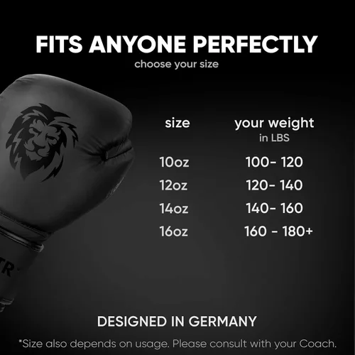 Vista 2 de Guantes de boxeo FIGHTR® Pro hechos de cuero genuino Para hombres y mujeres para boxeo, MMA, Muay Thai, Kickboxing y artes marciales 10 12 14 16