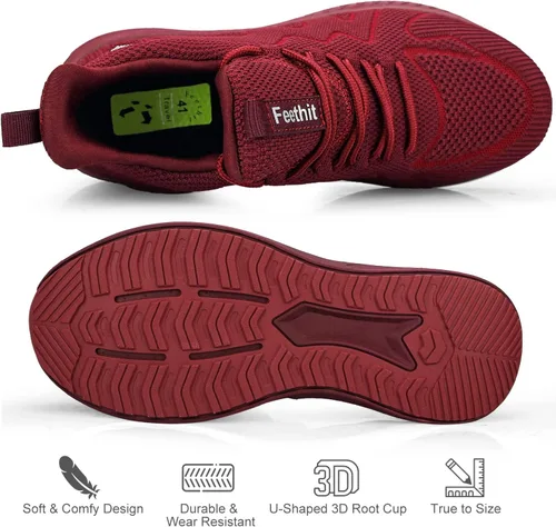 Vista 4 de Feethit - Tenis para hombre antideslizantes, ligeros, transpirables, estilo slip-on, para caminar, correr y gimnasio