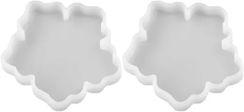 Vista 8 de EXCEART Círculo Stencil 2pcs Coaster Mold Blanco Colgante Arte Suministros Fabricación de Joyería