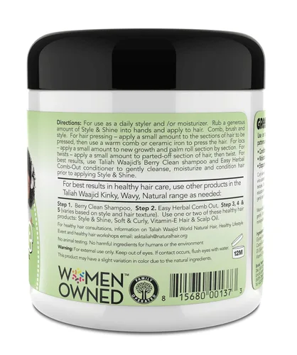 Vista 5 de Taliah Waajid black earth products Herbal Style & Shine para cabello natural 6oz (T092)