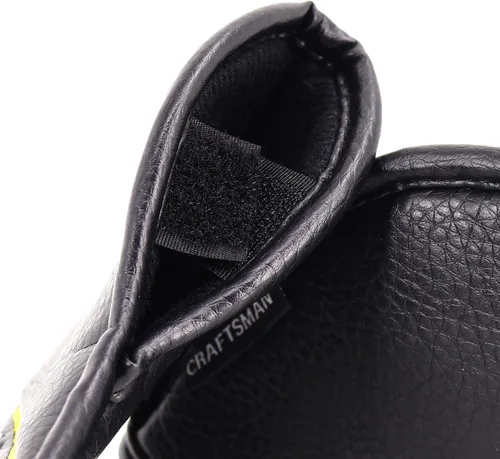 Vista 2 de CRAFTSMAN GOLF 12 piezas o 1 pieza de fundas para cabezas de palos de golf de cuero negro, con número de colores bordado para Callaway, Ping
