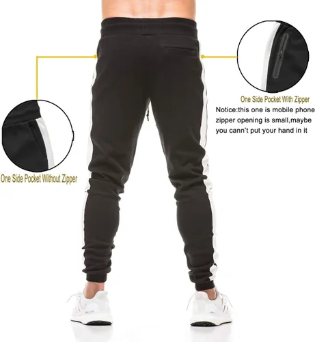 Vista 2 de FLYFIREFLY Pantalones deportivos de gimnasio para hombre, culturismo, entrenamiento, correr, pantalones deportivos ajustados