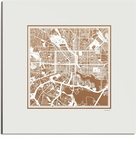Vista 65 de O3 Design Studio San Diego, CA Paper Cut Map Matted Grey 20x20 in Paper Art