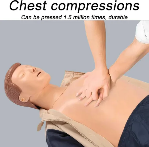 Vista 5 de Maniquíes de RCP y kit de primeros auxilios, maniquíes de RCP de cuerpo completo para adultos con piel facial reemplazable y 4 bolsas de pulmón