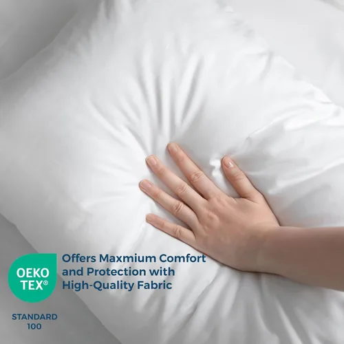 Vista 3 de Dreamology Protectores de almohada impermeables, Queen, a prueba