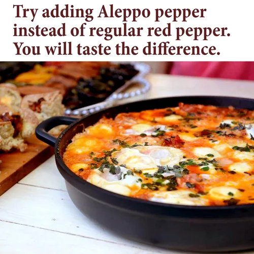 Vista 3 de The Spice Way Premium Aleppo pimienta molida 4 onzas de hojuelas de chile suave trituradas Also known as Pul Biber, Marash; mild, fruity flakes