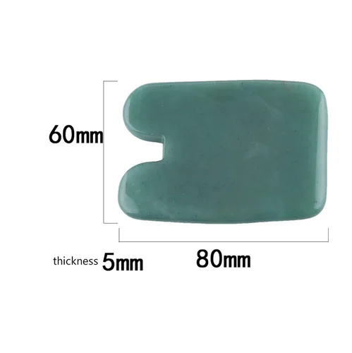 Vista 4 de Bonito raspador de piedra Gua sha tabla de raspar herramientas de masaje (aventurina verde rosa cóncava)