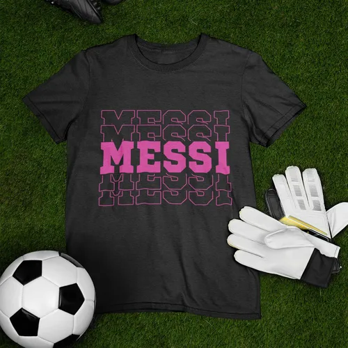 Vista 3 de Expression Tees Messi Miami Futbol Racerback Tank Top para Mujer