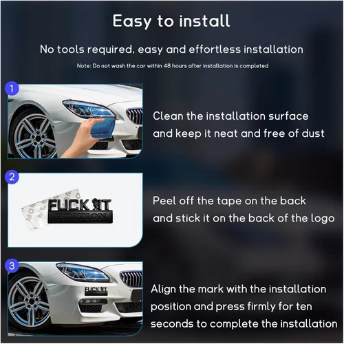 Vista 3 de Dickno Fuck It Edition Emblema para automóvil, calcomanías de decoración de parachoques de auto, calcomanía para guardabarros laterales 3D
