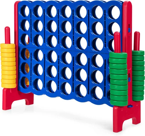 Vista 10 de ARLIME Juego gigante de conexión 4 en fila, juego de juguetes jumbo de 4 en puntuación de 47 pulgadas con palanca de liberación rápida, anillo