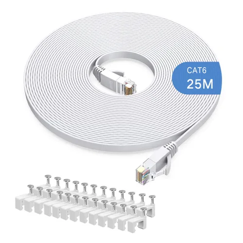 Vista 10 de Cable Ethernet Cat6 de 4.9 ft, cables largos de Internet de alta velocidad, diseño plano de 1 Gbps para UTP de 250 Mhz/s para consola, PS3, PS4