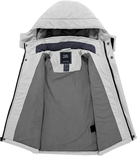 Vista 3 de ZSHOW Chaqueta de esquí impermeable para niño, abrigo de nieve con capucha, Nieve
