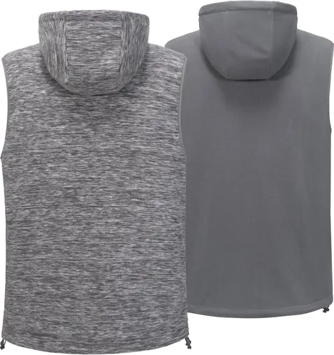Vista 21 de Little Donkey Andy Chaleco de forro polar reversible para hombre, ligero, cálido, sin mangas, con capucha, para senderismo, caminar, viajar