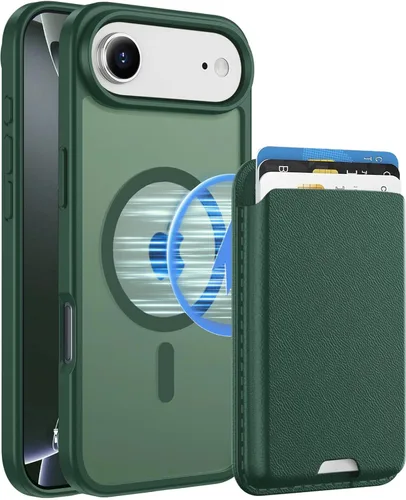 Vista 45 de Funda magnética para iPhone 12 Pro Max, cartera magnética desmontable con soporte para tarjetas, [compatible con MagSafe] grado militar, a prueba